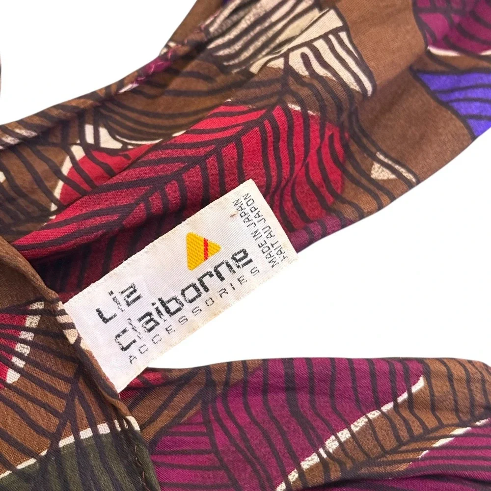 VTG‎ Made in Japan 100% Silk Scarf Ethnic Print Liz Claiborne Earthy BOHO 53